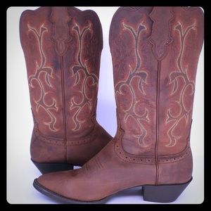 Justin L2551 Stampede Brown Leather Cowboy Boot